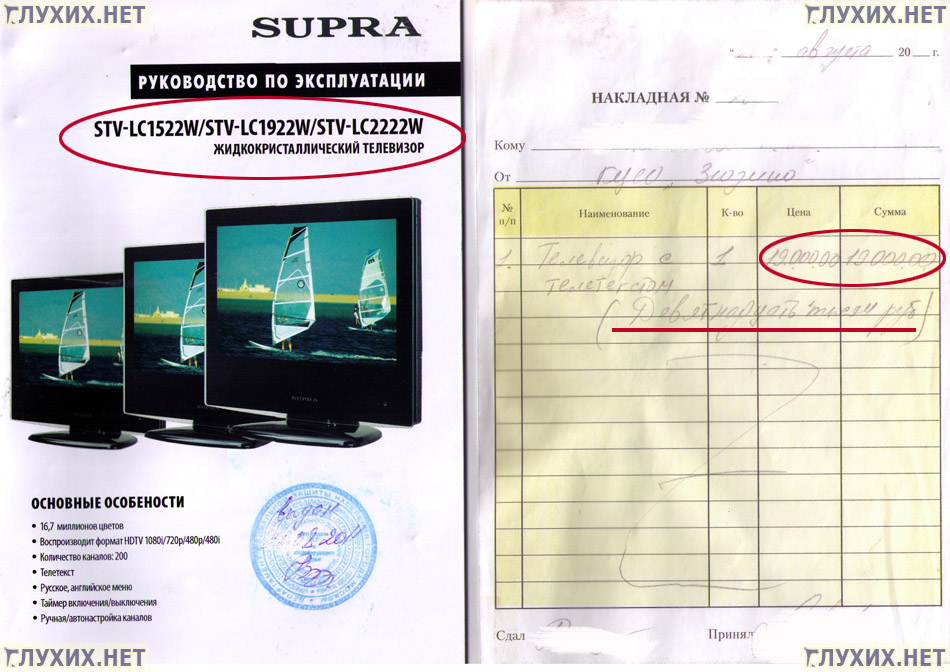 Паспорт телевизора и накладная от ЦСО "Зюзино". Фото "Глухих.нет"